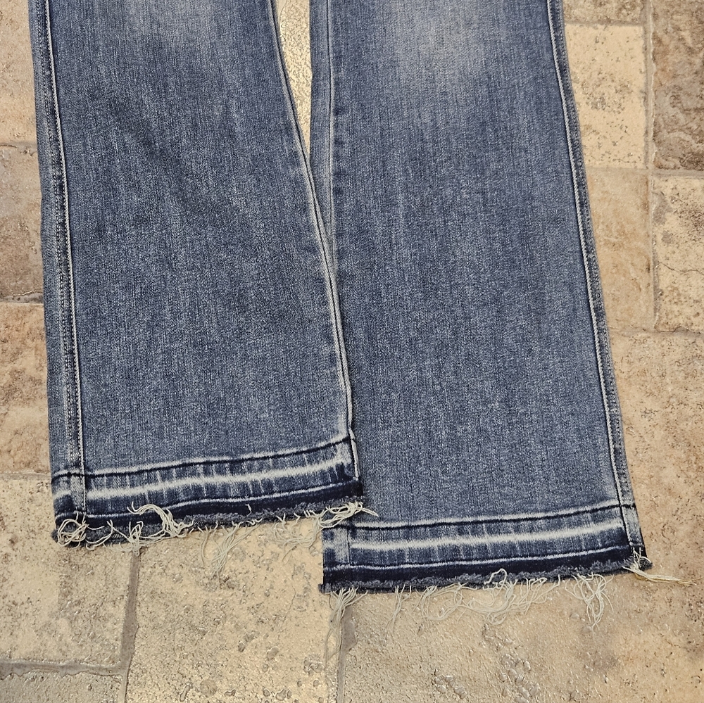 Judy Blue Slim Boot Raw Hem Jeans Size 13/31 - Picture 3 of 8